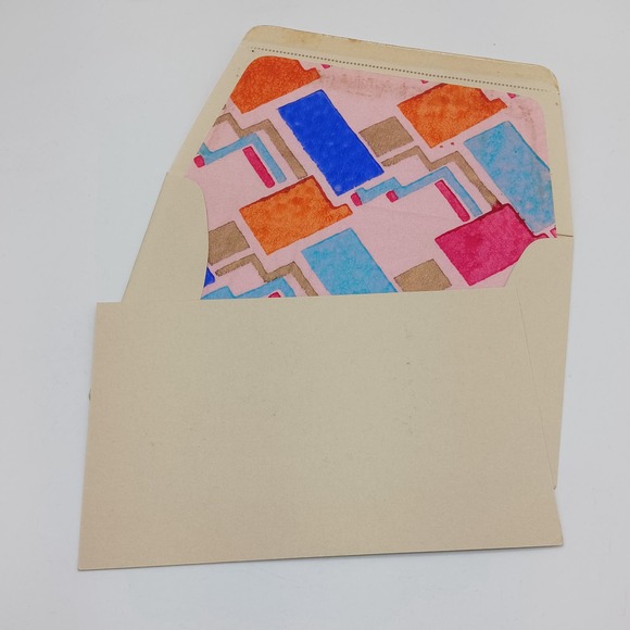 Antique Unused Christmas Greeting Card Victorian Couple House Child Hand Colored - Picture 4 of 6